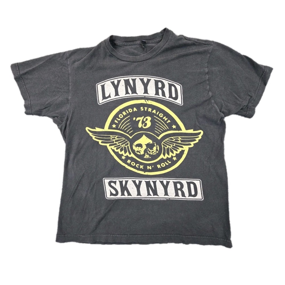 Lynyrd Skynyrd 2013 Rock T-Shirt Medium‎ Tultex Florida Straight Skull Wings